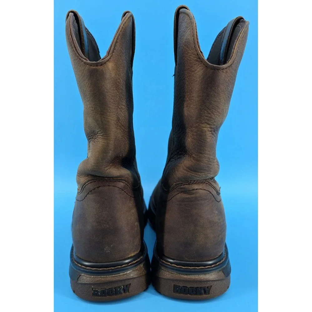 Rocky Kids Ride FLX Waterproof Western Boot Sz 5M Brown Leather Western Insulate